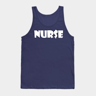 NUR$E: Nurse Moneybags (White Print) Tank Top